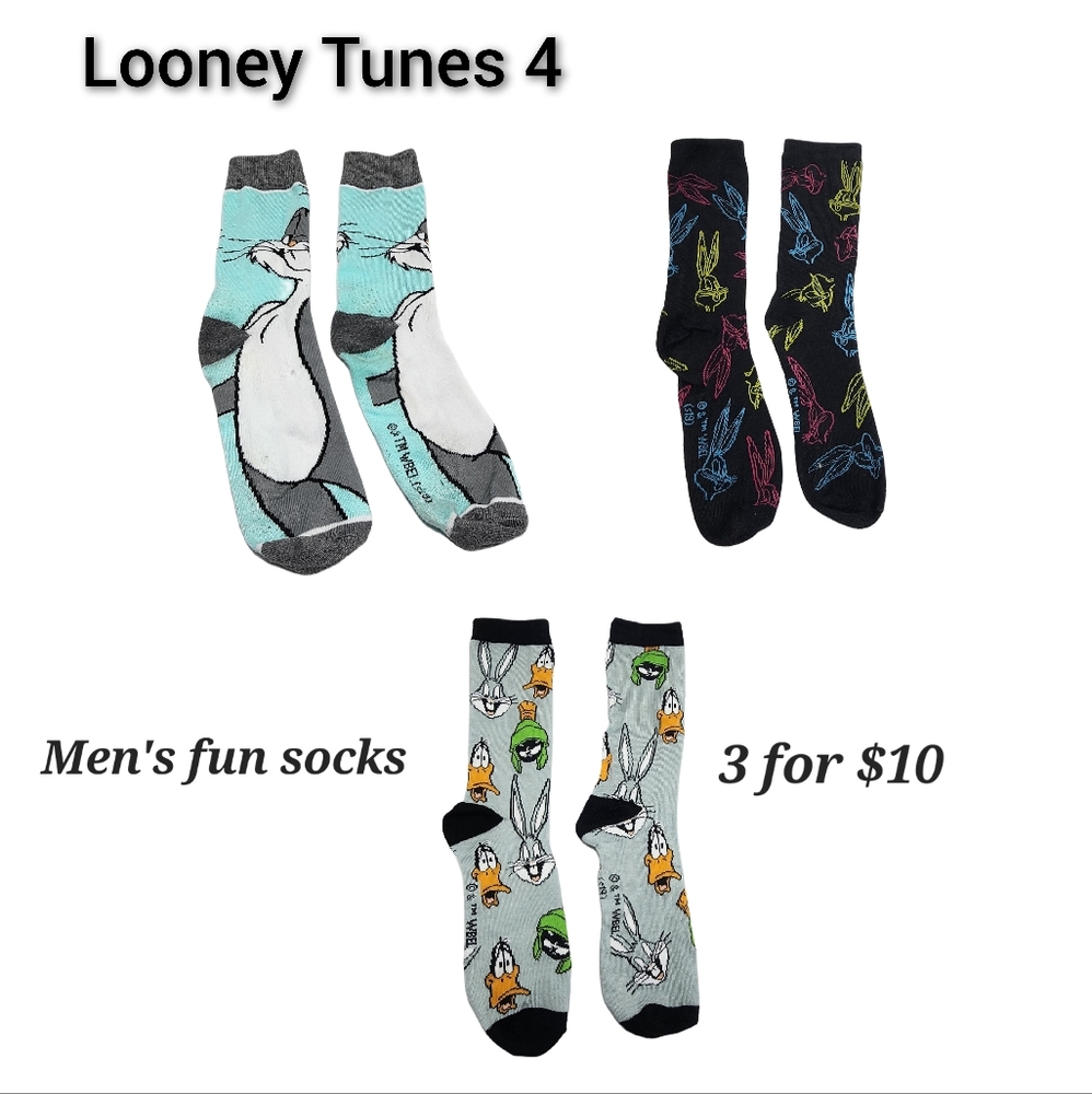 Men's fun socks - 3 for$10 - Looney Tunes 4